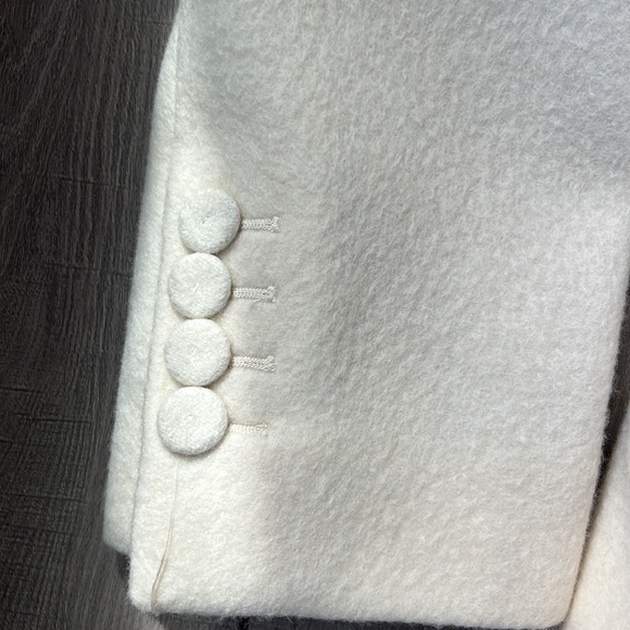 Sara Battaglia Cream Wool Blazer Wrap - Picture 3 of 5